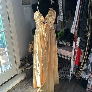 Yellow summer weight maxi dress medium